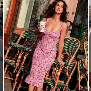 Cami Floral Bohemian Vacation Midi Dress NWT